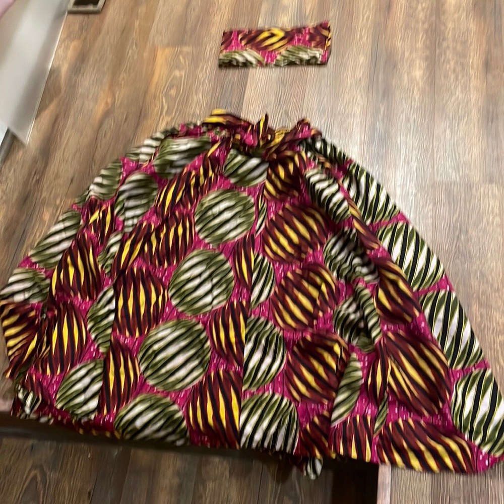 Skirt with pocket and head band set xl